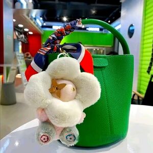 Monogram Bag + Purse Plushy Keychain Charm - WHITE FACE